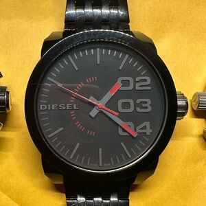 Diesel 55mm Watch (PLASTIC) Black Men’s New